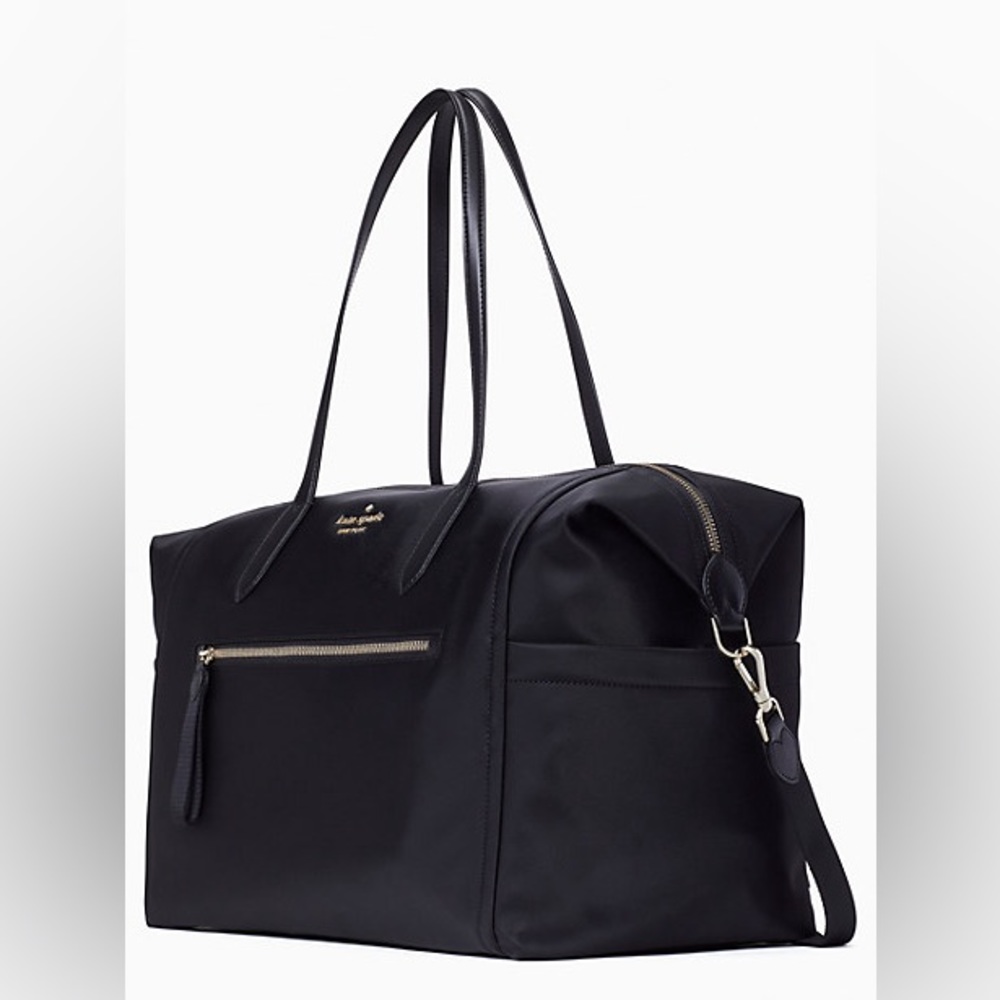 Kate Spade Chelsea black nylon Weekender Tote Travel Duffel Bag